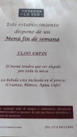 Taberna La Era menu