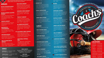 Coach's Neighborhood Grill menu