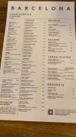 Barcelona Wine menu