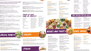 Vitality Bowls menu