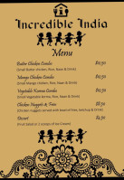 Incredible India Restaurant Bar menu