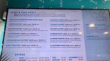 Aloha Cones menu