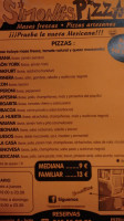 Simona´s Pizza menu