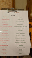 Restaurante Baratze menu