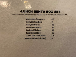 Tokyo Japan Sushi Hibachi menu