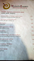 Vicente Campo menu