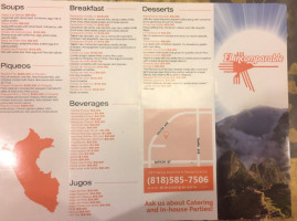 El Incomparable Peruvian Cuisine menu