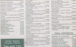 Frankfurt Kaiser Cervelló menu