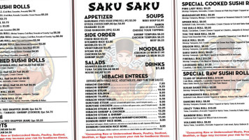 Saku Saku: Hibachi Sushi On Wheels menu