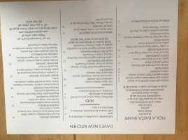 Dave's Italian Kitchen menu