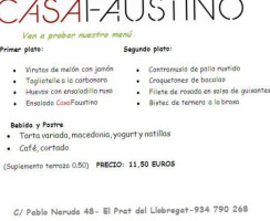 Casa Faustino menu