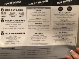 The Poke Company menu