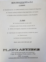 Artzegi menu