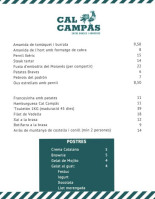 Cal Campàs menu