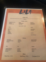 Lila Cafe menu