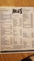 Mr G's menu