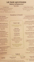 Le Pain Quotidien 55th St menu