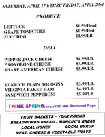 Beaver County Fruit Warehouse menu