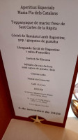 Masia El Pla Dels Catalans menu