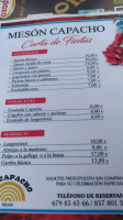 El Capacho menu