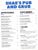 Shae’s Pub And Grub menu