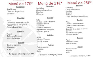 BodegÓn Campestre menu