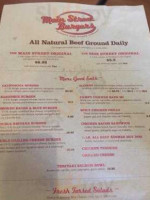 Main Street Burgers menu