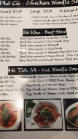 Pho Legacy menu