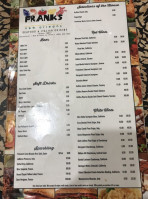 Frank's menu