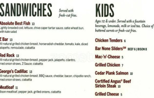 Ted's Montana Grill menu