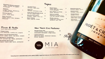 Mia Italian Tapas Bar menu