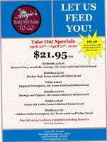 Augie's Family Style Italian To Go menu