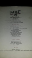 Mckinley Tap menu