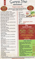 Super Pho menu