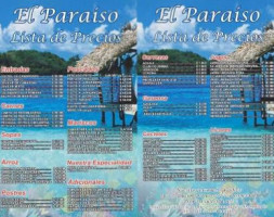 El Paraiso menu