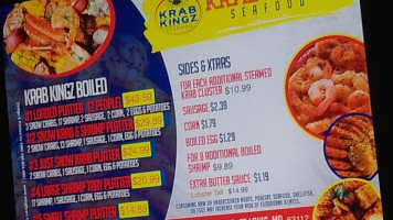 Krab Kingz menu