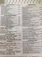 Irish Coffee Shop menu