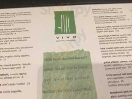 Vivo Seasonal Trattoria menu