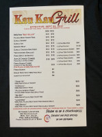 Kau Kau Grill menu