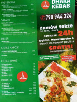 Kebab Dhaka menu