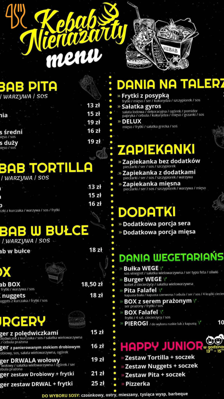 Kebab Nienażarty Menu