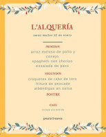 L´alquería menu