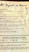 Les Enfants De Bohème menu