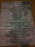 Jose Luis menu