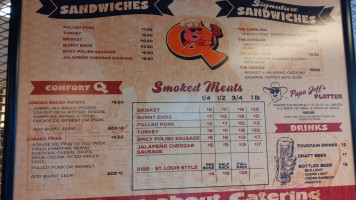 Woody's Q Shack menu