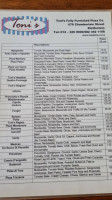 Toni's Fully Furnished Pizza Co menu