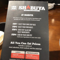 Shabuya menu