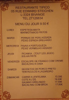 Café Tipico menu