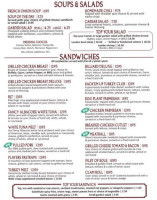 The Branford Cue And Brew menu