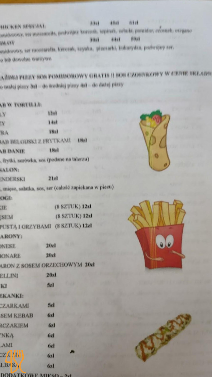 Pizzeria Oaza Menu